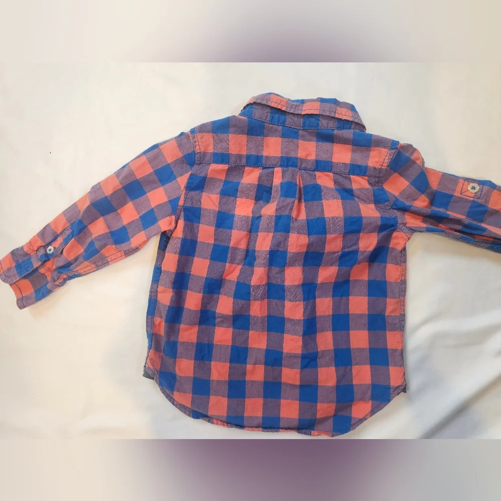 Baby Gap Toddler Button Down- Blue and Orange- 18-24 Months
